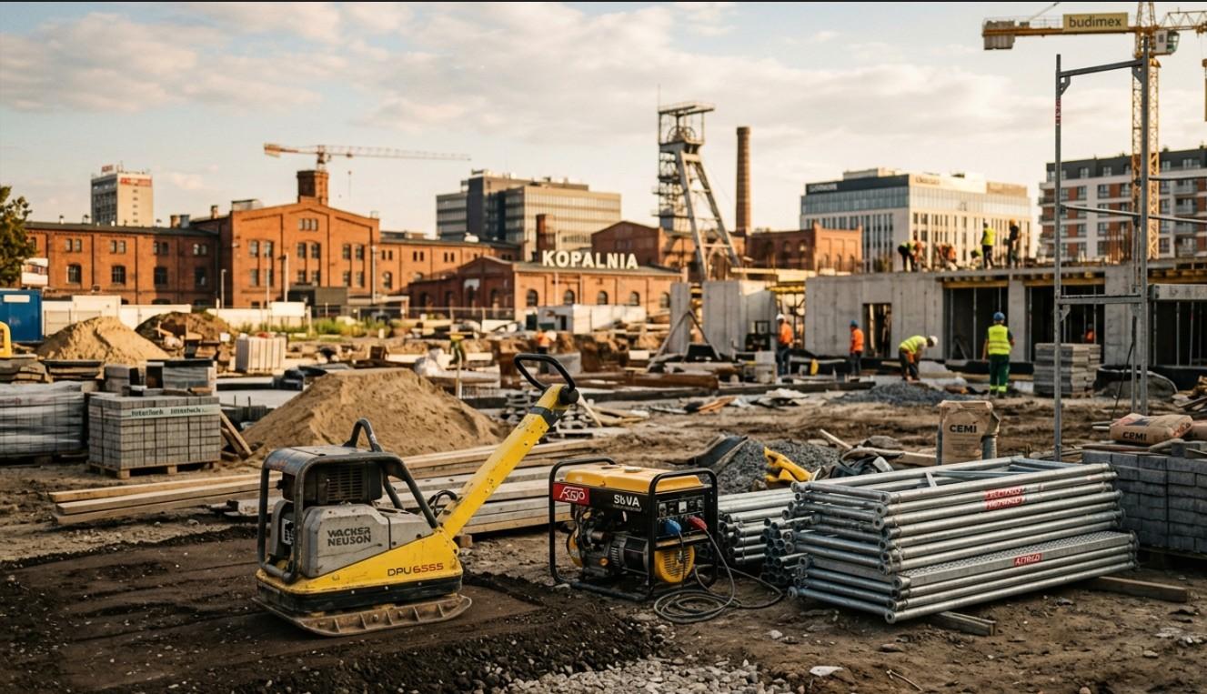 Wynajem sprzętu budowlanego Katowice i Śląsk — cennik i gdzie szukać (2026)