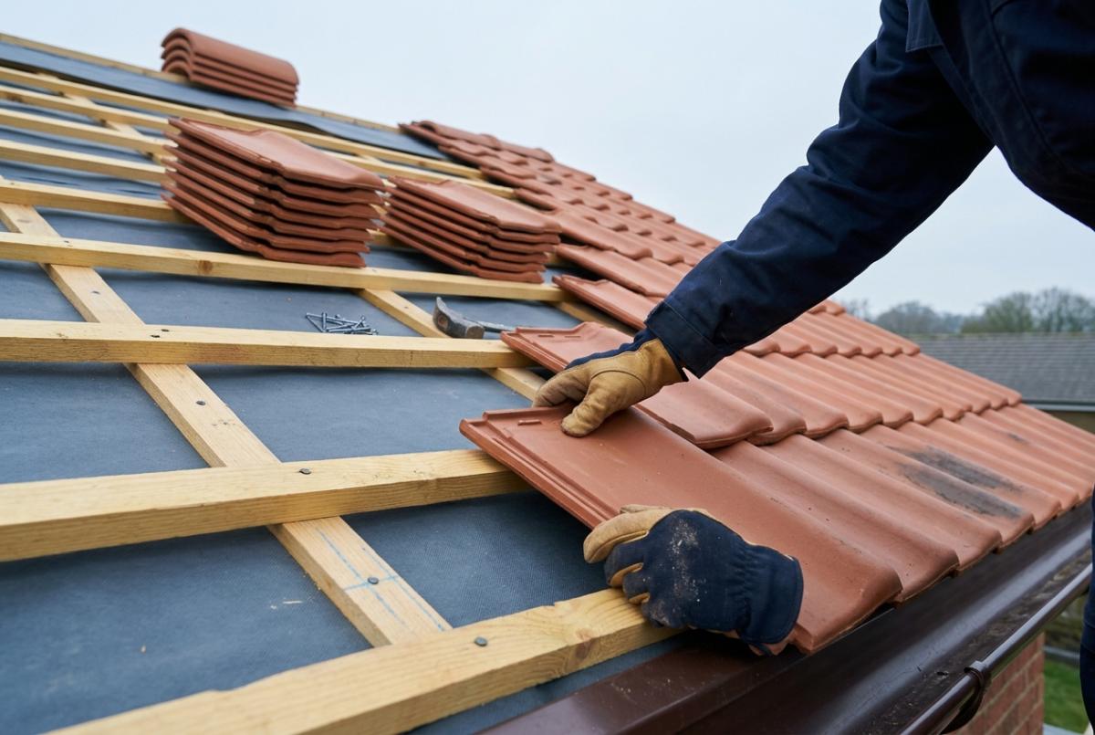 Roofing — praca wykonawcy
