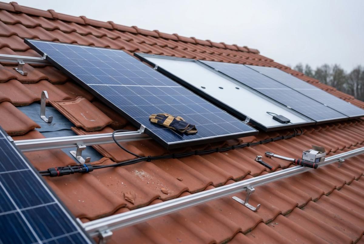 Solar panels installation — praca wykonawcy