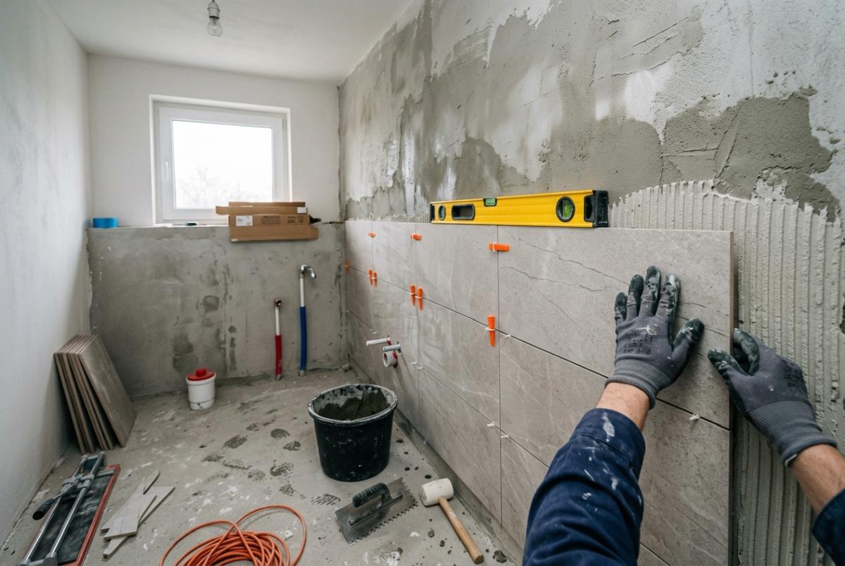 Bathroom renovation — praca wykonawcy